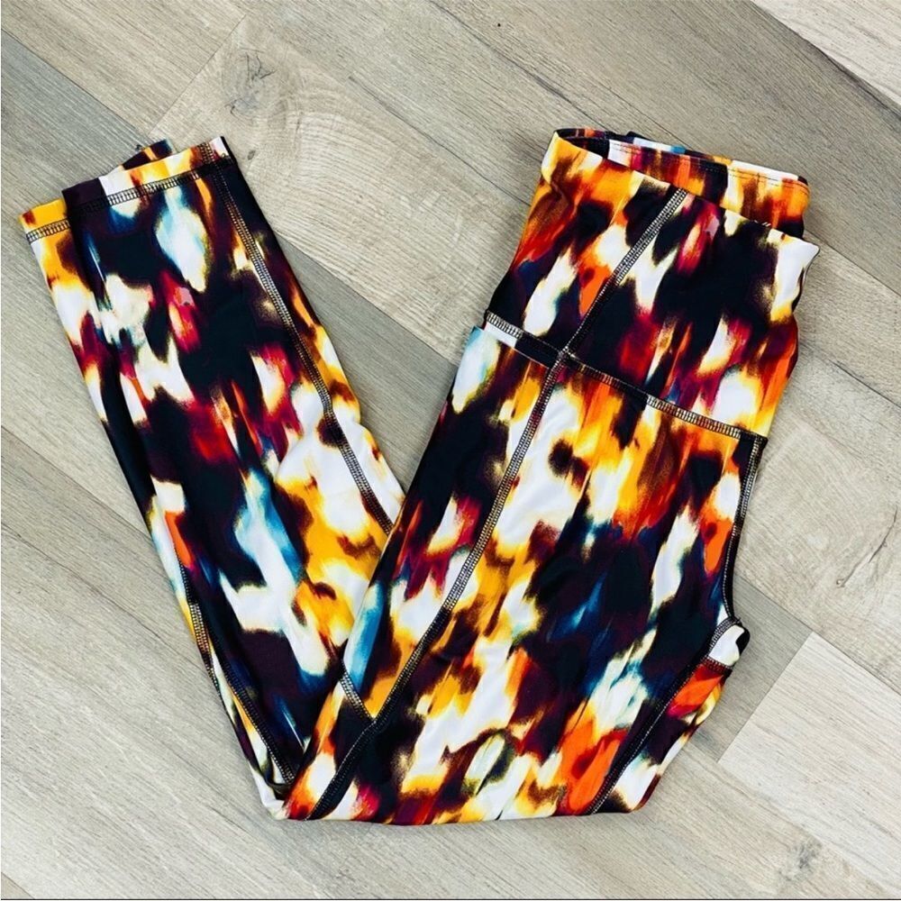 Xersion Celeste Quick Dri High Rise 7/8 Ankle Pocket Leggings Multi Color XS